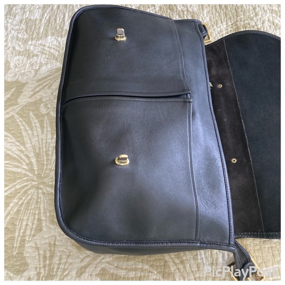 RARE Vintage 80’s Collector Condition Coach Courier Bag # 9800 in Black Leather. - Picture 4 of 16